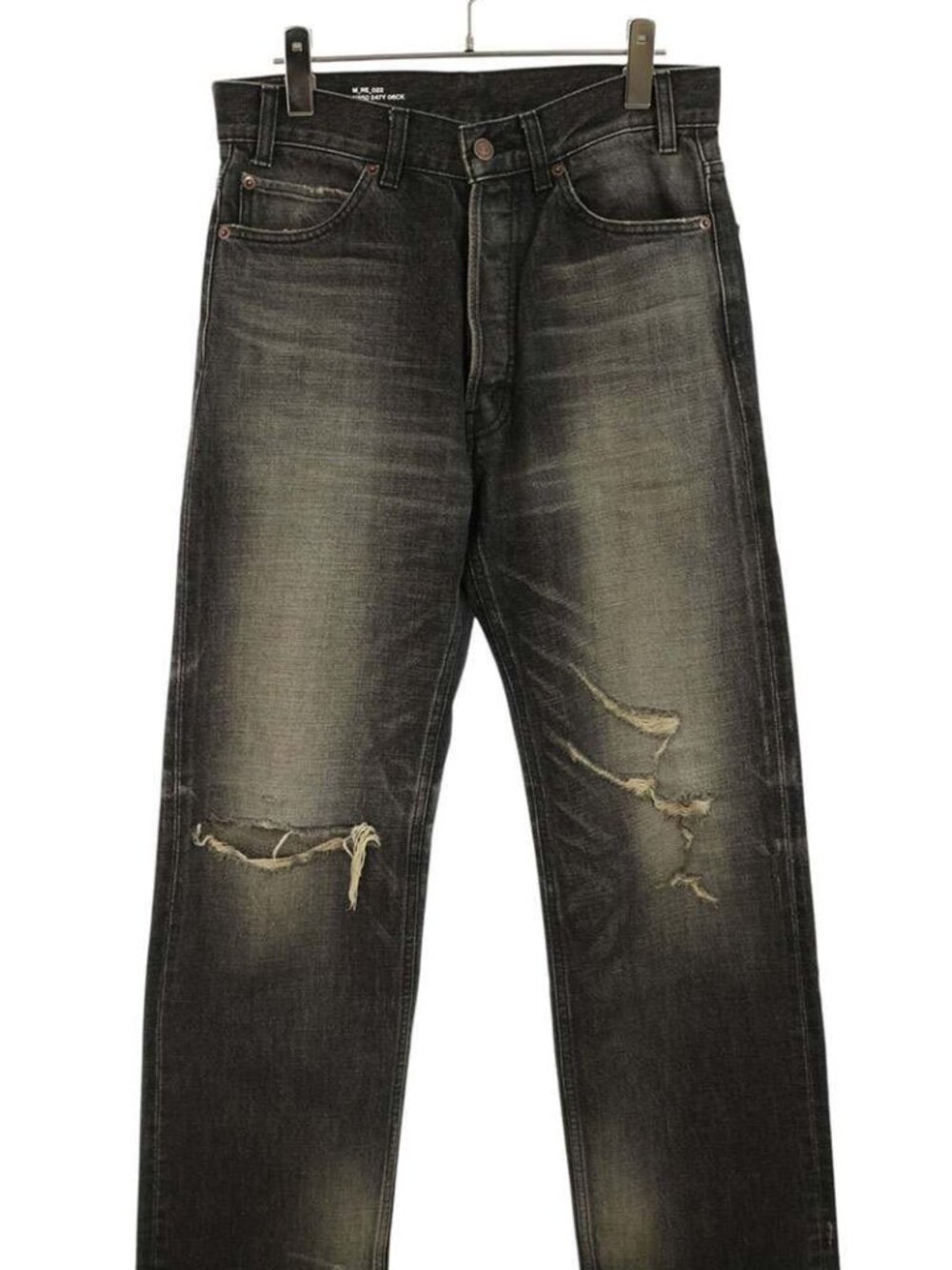 Celine Wesley Jeans Black Destroy Denim Pants 27